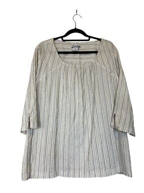 Columbia Women’s 3X Gauzy Boho Neutral Striped Casual Shirt Preowned